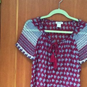 Lucky Brand Red and White Blouse